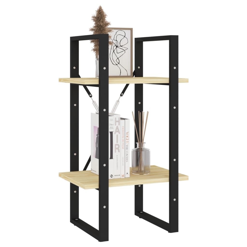 Bücherregal 2 Fächer 40x30x70 cm Kiefer Massivholz