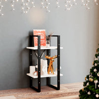 Thumbnail for Bücherregal 2 Fächer Weiß 40x30x70 cm Kiefer Massivholz