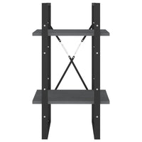 Thumbnail for Bücherregal 2 Fächer Grau 40x30x70 cm Kiefer Massivholz