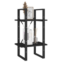 Thumbnail for Bücherregal 2 Fächer Schwarz 40x30x70 cm Kiefer Massivholz