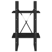 Thumbnail for Bücherregal 2 Fächer Schwarz 40x30x70 cm Kiefer Massivholz