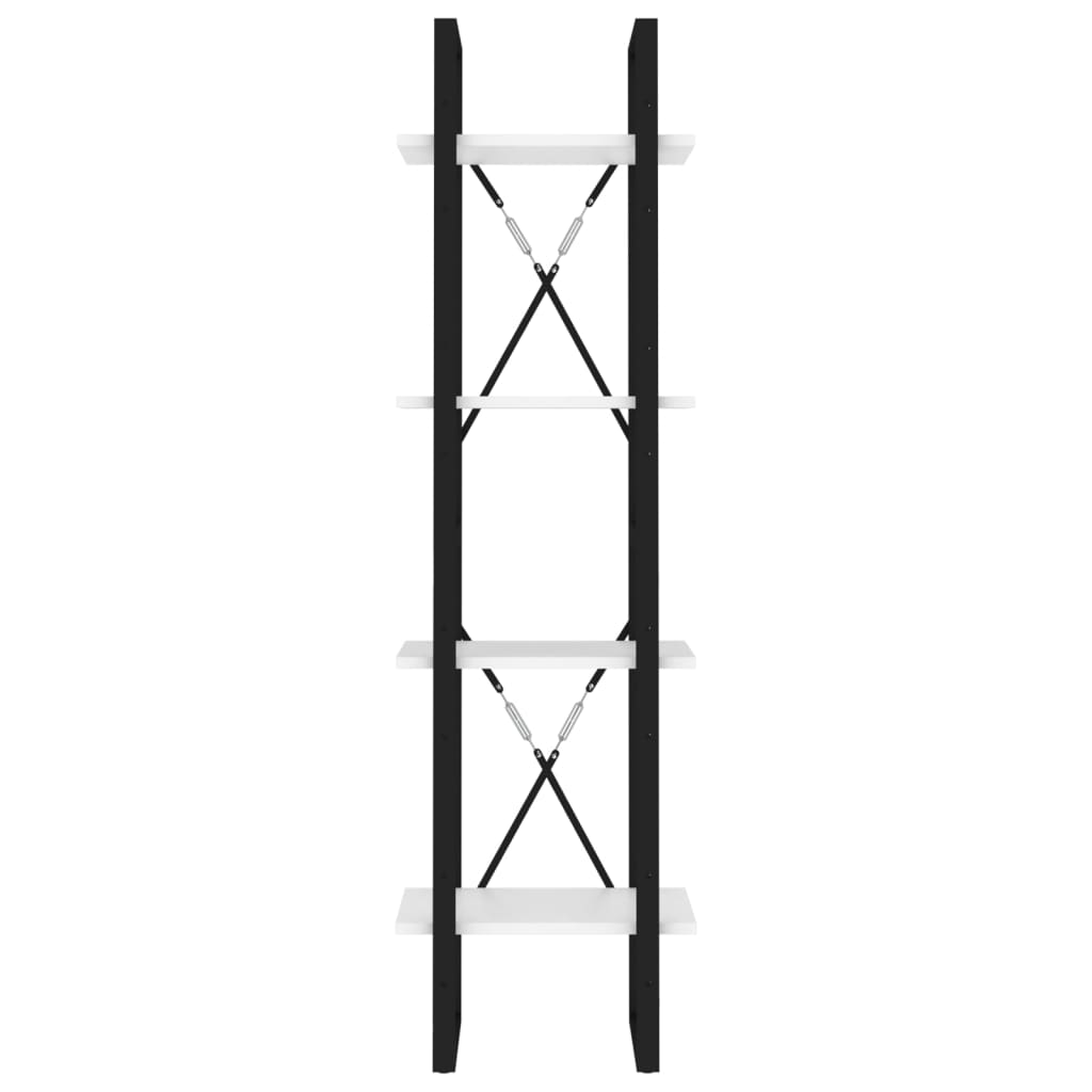 Bücherregal 4 Fächer Weiß 40x30x140 cm Holzwerkstoff