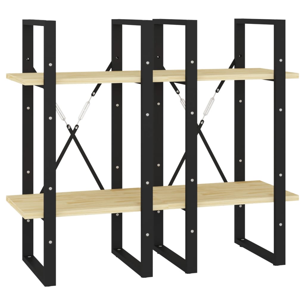 Bücherregal 4 Fächer 40x30x140 cm Kiefer Massivholz