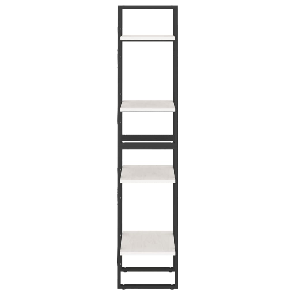 Bücherregal 4 Fächer Weiß 40x30x140 cm Kiefer Massivholz