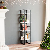 Thumbnail for Bücherregal 4 Fächer Weiß 40x30x140 cm Kiefer Massivholz