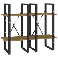 Thumbnail for Bücherregal 4 Fächer Braun 40x30x140 cm Kiefer Massivholz