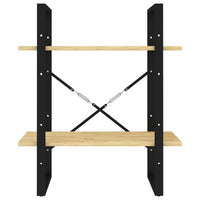 Thumbnail for Bücherregal 2 Fächer 60x30x70 cm Kiefer Massivholz