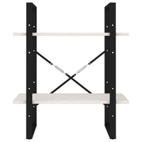 Thumbnail for Bücherregal 2 Fächer Weiß 60x30x70 cm Kiefer Massivholz