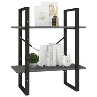 Thumbnail for Bücherregal 2 Fächer Grau 60x30x70 cm Kiefer Massivholz