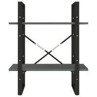 Thumbnail for Bücherregal 2 Fächer Grau 60x30x70 cm Kiefer Massivholz