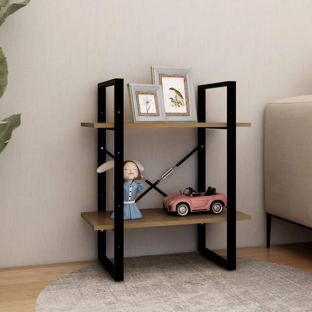 Bücherregal 2 Fächer Honigbraun 60x30x70 cm Kiefer Massivholz