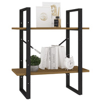 Thumbnail for Bücherregal 2 Fächer Honigbraun 60x30x70 cm Kiefer Massivholz