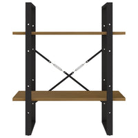 Thumbnail for Bücherregal 2 Fächer Honigbraun 60x30x70 cm Kiefer Massivholz