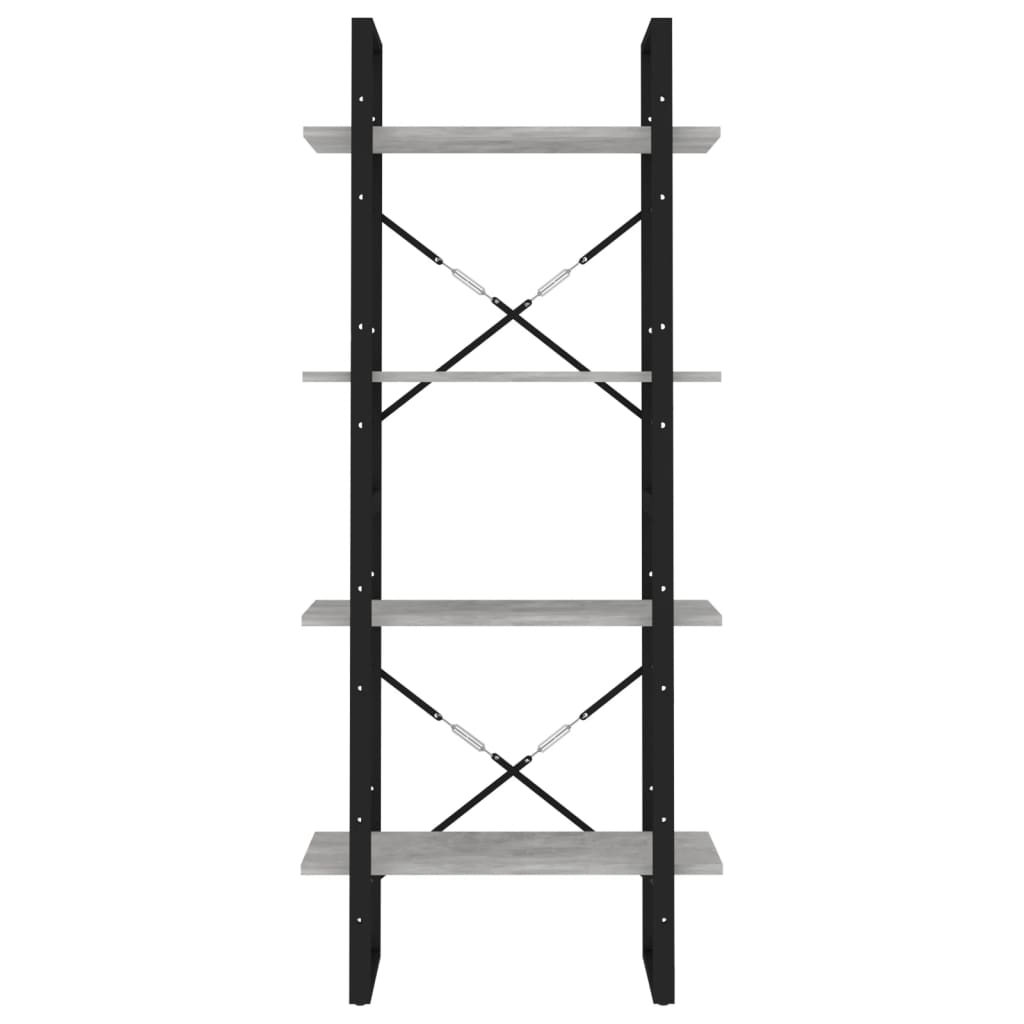 Bücherregal 4 Fächer Betongrau 60x30x140 cm Holzwerkstoff