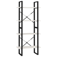 Thumbnail for Bücherregal 4 Fächer Weiß 60x30x140 cm Kiefer Massivholz