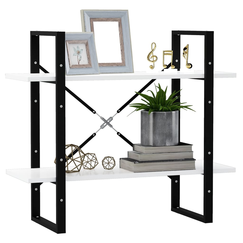 Bücherregal 2 Fächer Weiß 80x30x70 cm Spanplatte