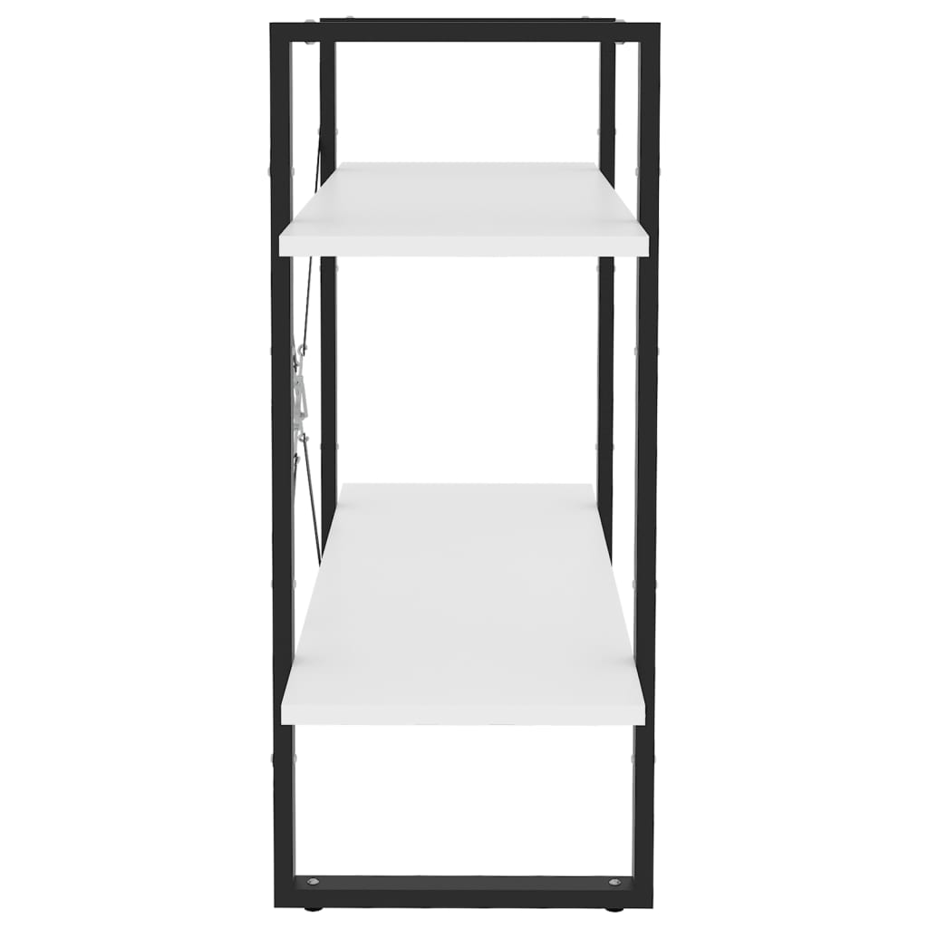 Bücherregal 2 Fächer Weiß 80x30x70 cm Spanplatte