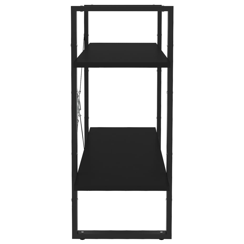 Bücherregal 2 Fächer Schwarz 80x30x70 cm Spanplatte