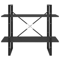 Thumbnail for Bücherregal 2 Fächer Grau 80x30x70 cm Spanplatte