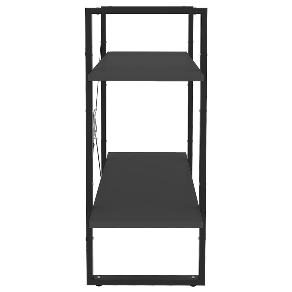 Bücherregal 2 Fächer Grau 80x30x70 cm Spanplatte