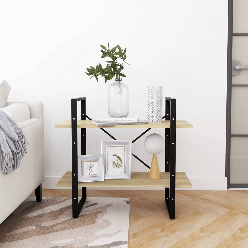 Bücherregal 2 Fächer Sonoma-Eiche 80x30x70 cm Spanplatte