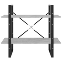 Thumbnail for Bücherregal 2 Fächer Betongrau 80x30x70 cm Holzwerkstoff