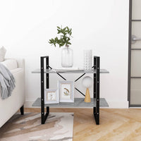 Thumbnail for Bücherregal 2 Fächer Betongrau 80x30x70 cm Holzwerkstoff