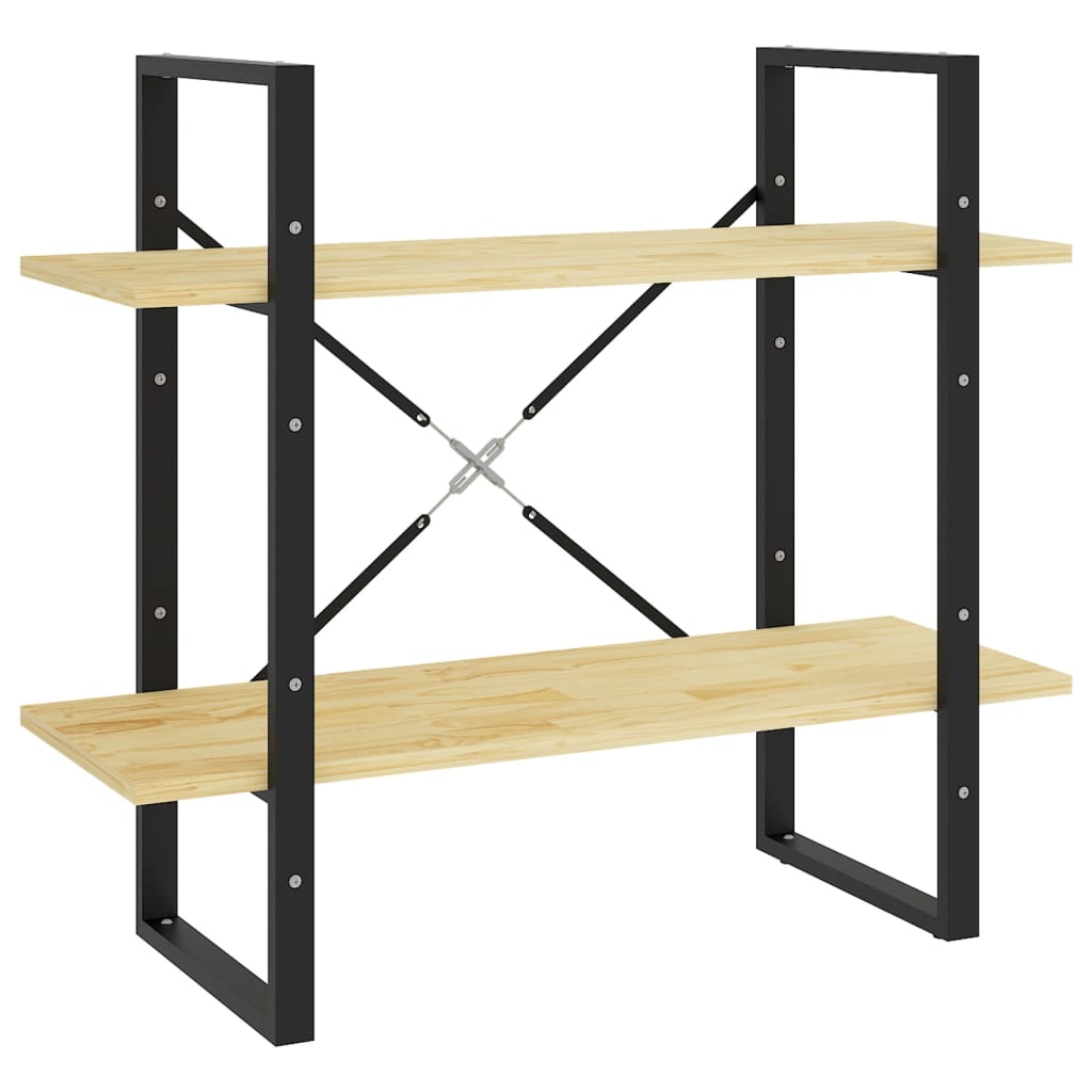 Bücherregal 2 Fächer 80x30x70 cm Kiefer Massivholz