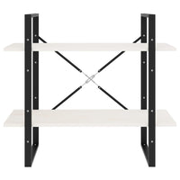 Thumbnail for Bücherregal 2 Fächer Weiß 80x30x70 cm Kiefer Massivholz