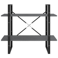 Thumbnail for Bücherregal 2 Fächer Grau 80x30x70 cm Kiefer Massivholz