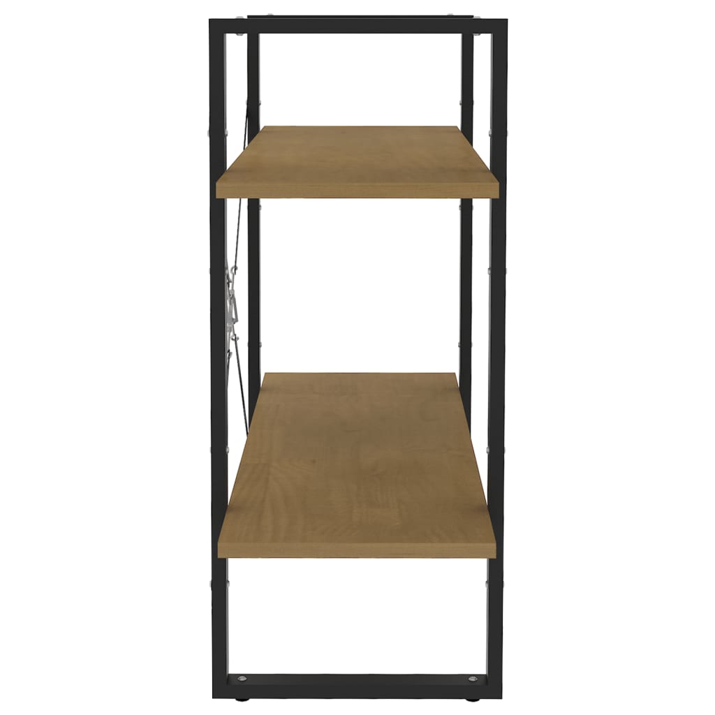 Bücherregal 2 Fächer Braun 80x30x70 cm Kiefer Massivholz