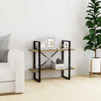 Thumbnail for Bücherregal 2 Fächer Braun 80x30x70 cm Kiefer Massivholz