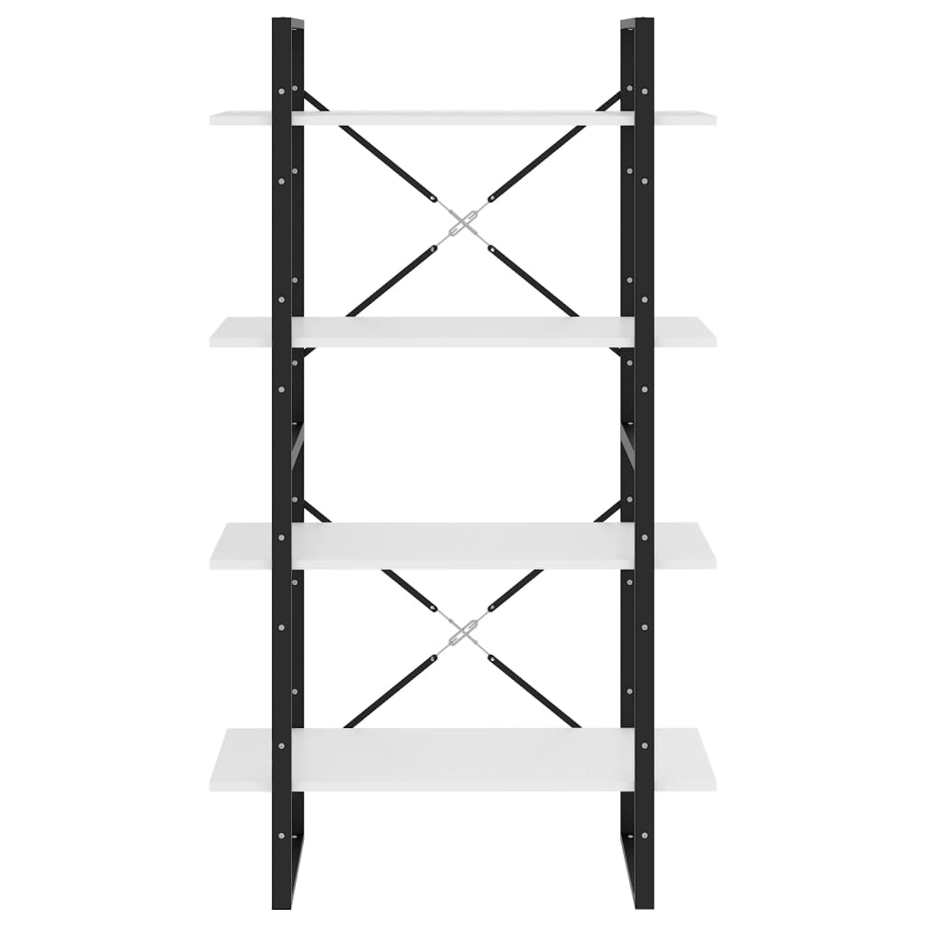 Bücherregal 4 Fächer Weiß 80x30x140 cm Holzwerkstoff