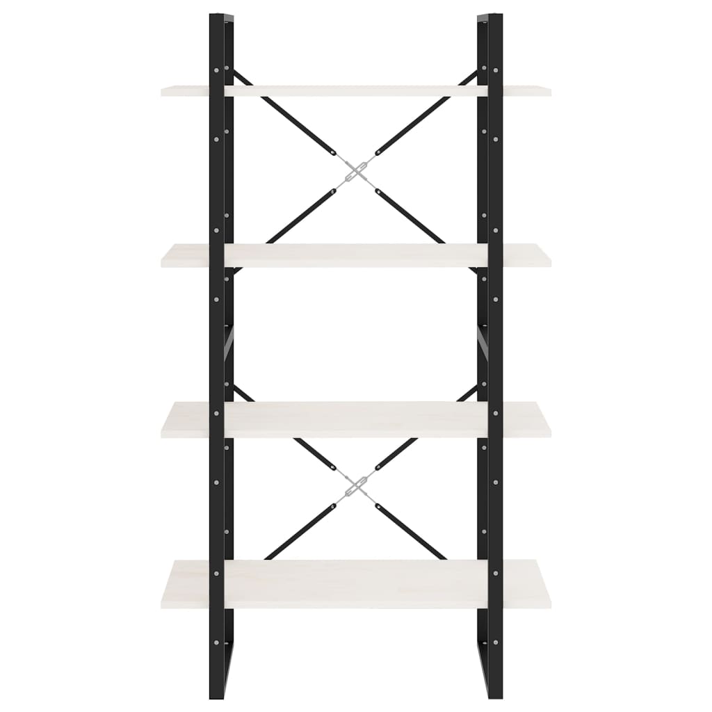 Bücherregal 4 Fächer Weiß 80x30x140 cm Kiefer Massivholz