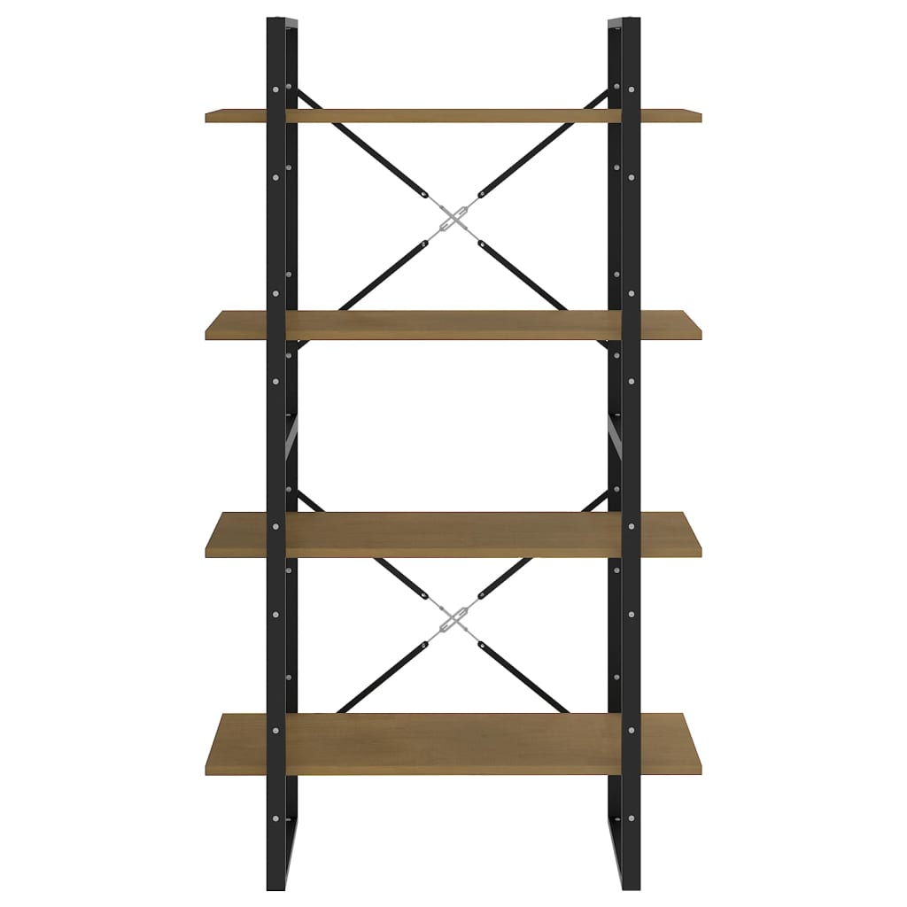 Bücherregal 4 Fächer Braun 80x30x140 cm Kiefer Massivholz