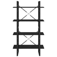Thumbnail for Bücherregal 4 Fächer Schwarz 80x30x140 cm Kiefer Massivholz