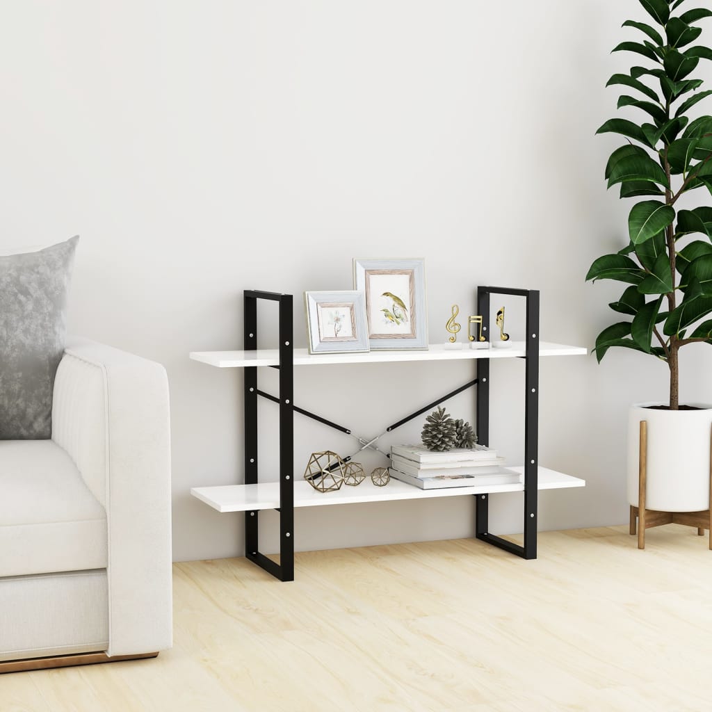 Bücherregal 2 Fächer Weiß 100x30x70 cm Spanplatte