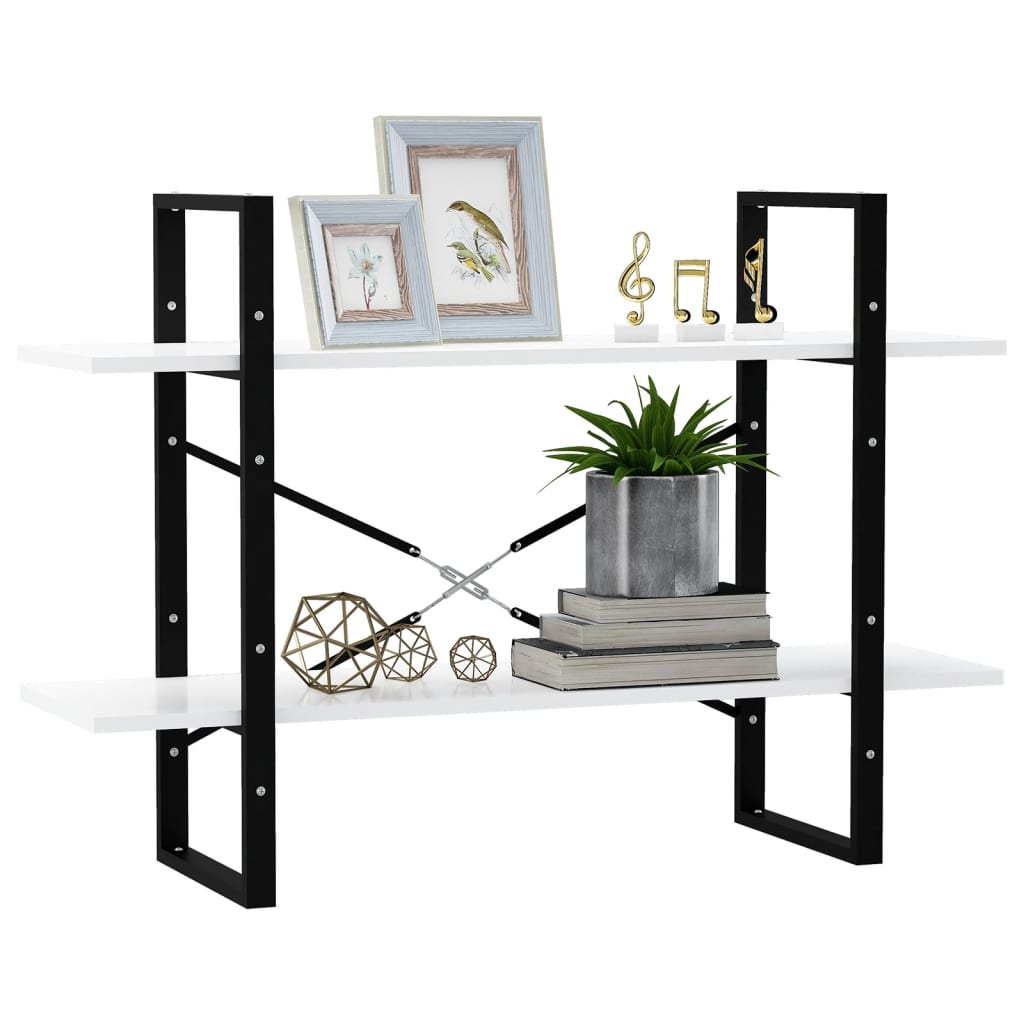 Bücherregal 2 Fächer Weiß 100x30x70 cm Spanplatte