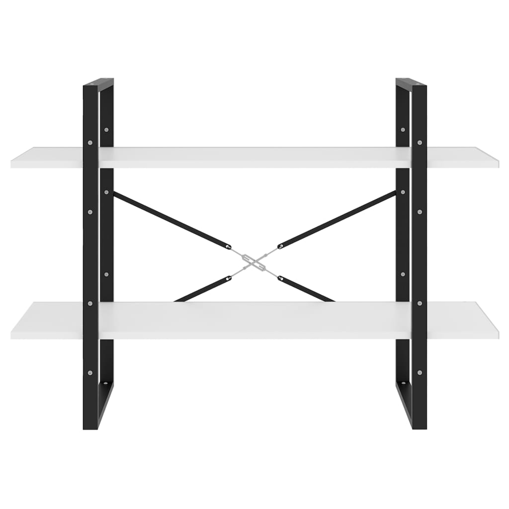 Bücherregal 2 Fächer Weiß 100x30x70 cm Spanplatte