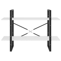 Thumbnail for Bücherregal 2 Fächer Weiß 100x30x70 cm Spanplatte