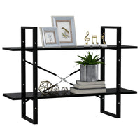 Thumbnail for Bücherregal 2 Fächer Schwarz 100x30x70 cm Spanplatte