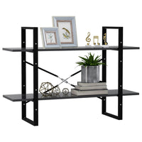 Thumbnail for Bücherregal 2 Fächer Grau 100x30x70 cm Holzwerkstoff