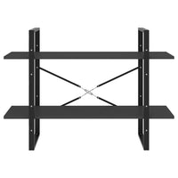 Thumbnail for Bücherregal 2 Fächer Grau 100x30x70 cm Holzwerkstoff