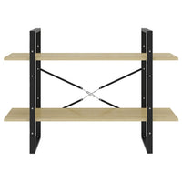 Thumbnail for Bücherregal 2 Fächer Sonoma-Eiche 100x30x70 cm Holzwerkstoff