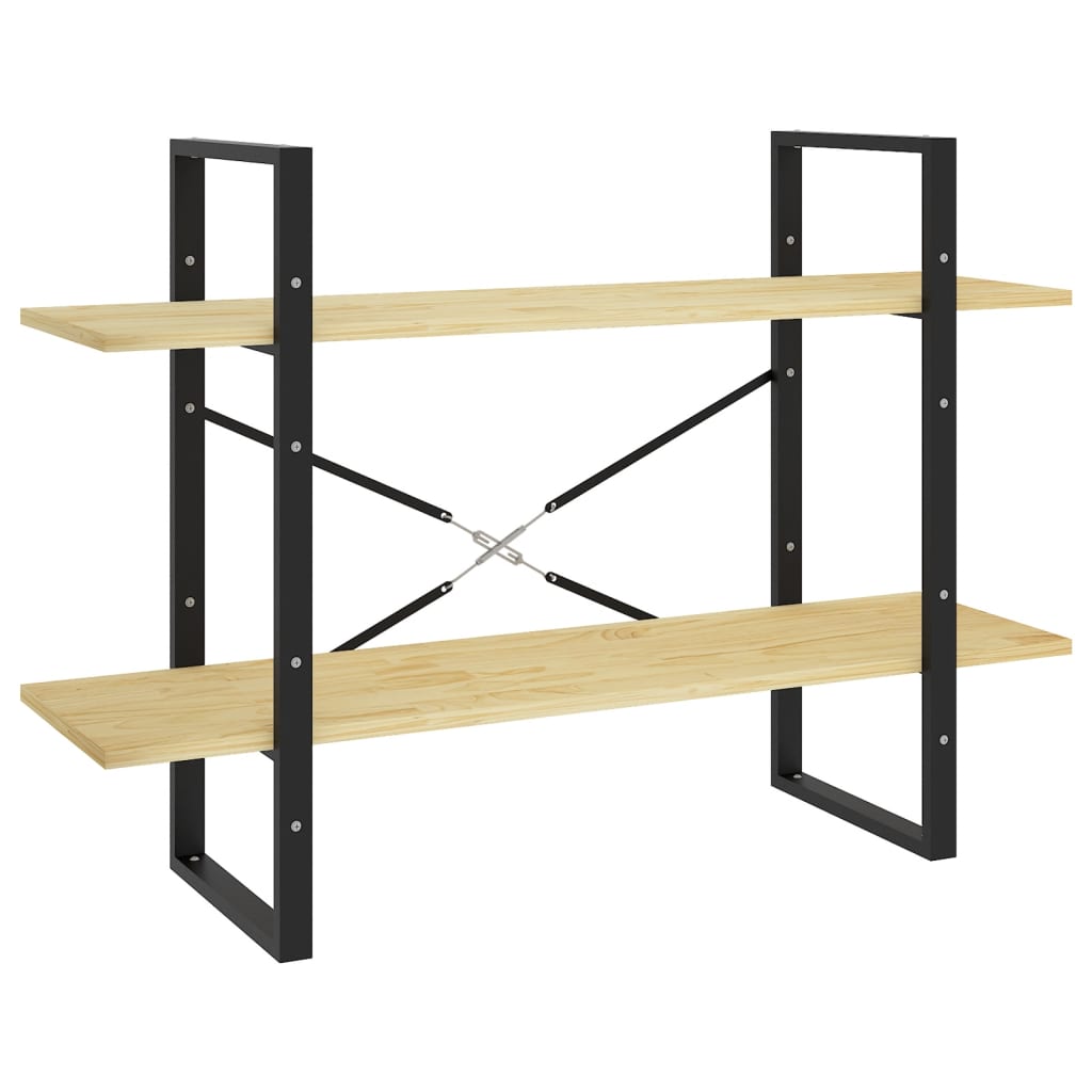 Bücherregal 2 Fächer 100x30x70 cm Kiefer Massivholz