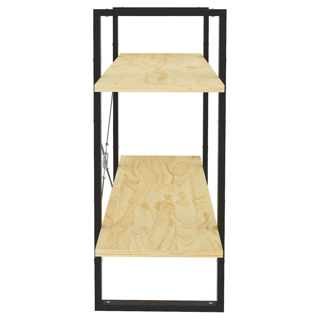 Bücherregal 2 Fächer 100x30x70 cm Kiefer Massivholz