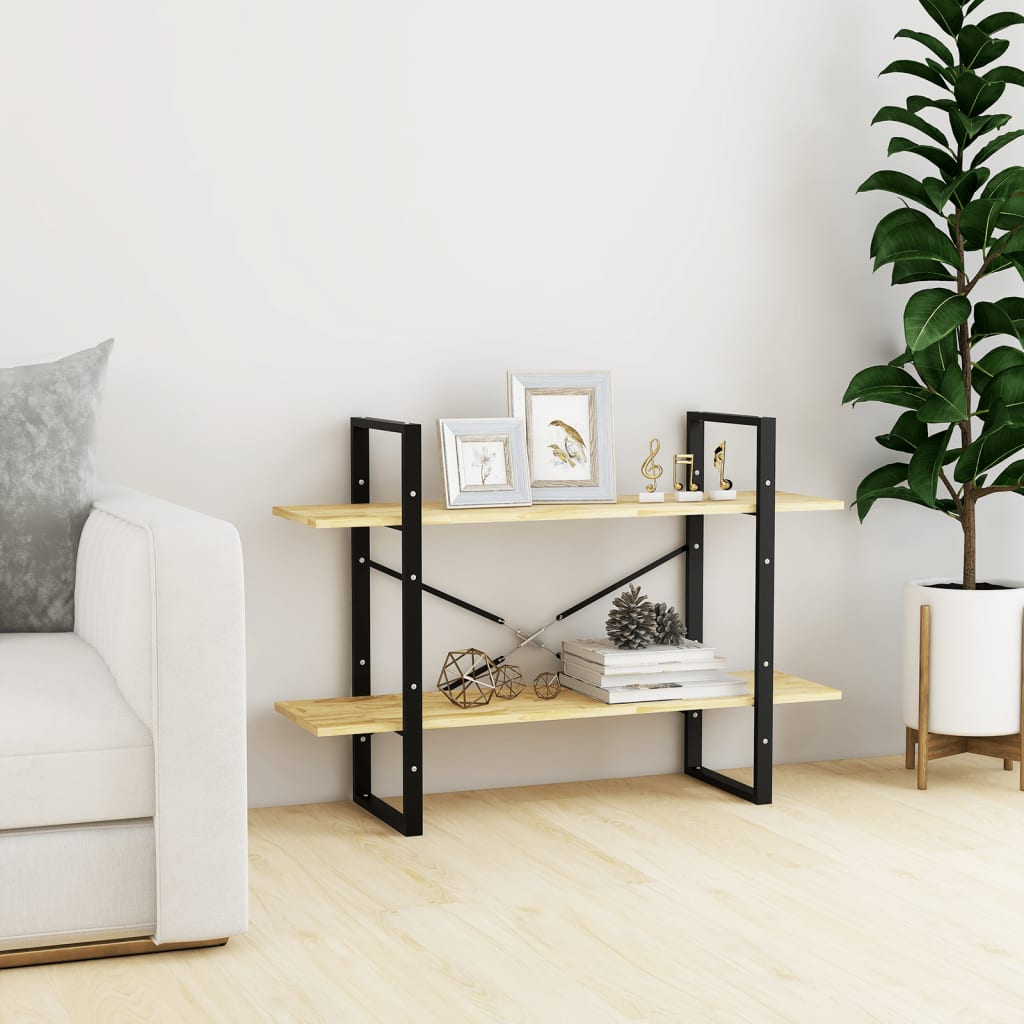 Bücherregal 2 Fächer 100x30x70 cm Kiefer Massivholz