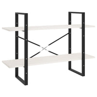 Thumbnail for Bücherregal 2 Fächer Weiß 100x30x70 cm Kiefer Massivholz