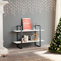 Thumbnail for Bücherregal 2 Fächer Weiß 100x30x70 cm Kiefer Massivholz