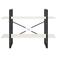 Thumbnail for Bücherregal 2 Fächer Weiß 100x30x70 cm Kiefer Massivholz